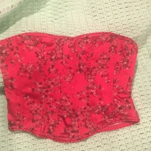 Victoria Secrets Bustier red asian print camisole